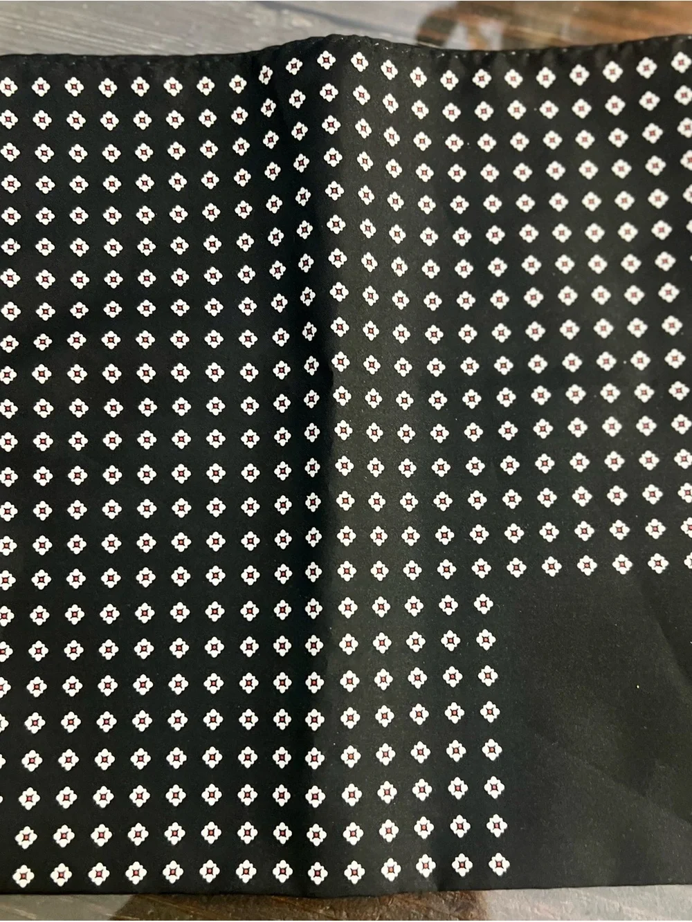 Men's Black Geometric Pocket Square by DAMON